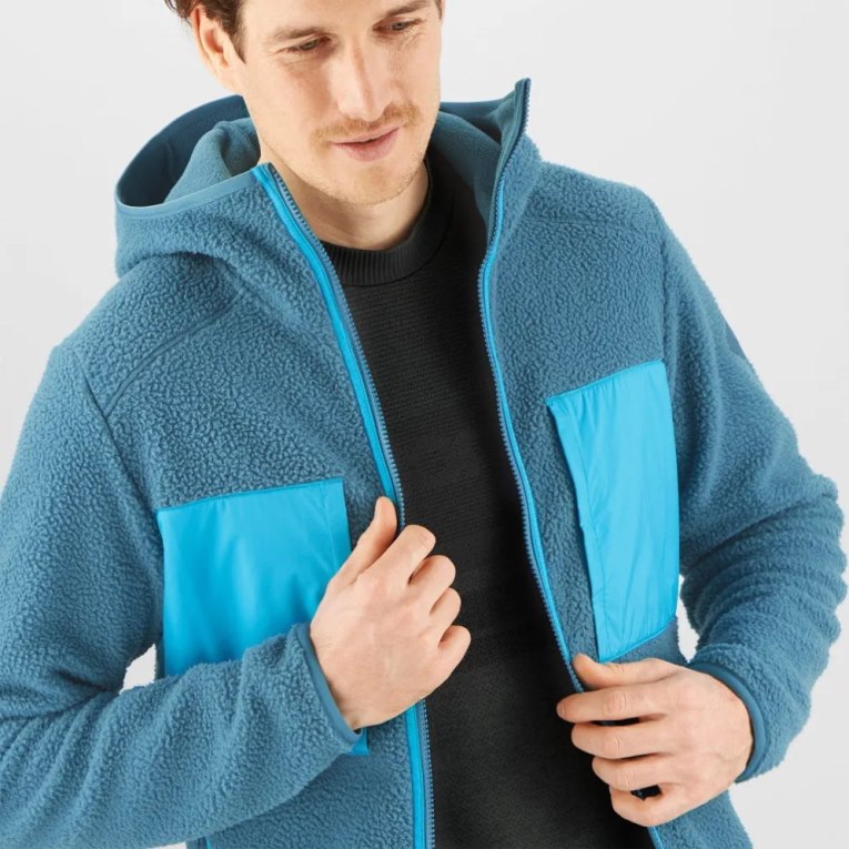 Turquoise Salomon Essential Warm Teddy Men's Jackets | PH 50367O